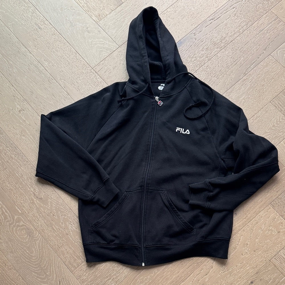 Fila Classic Black Zip-Up Hoodie